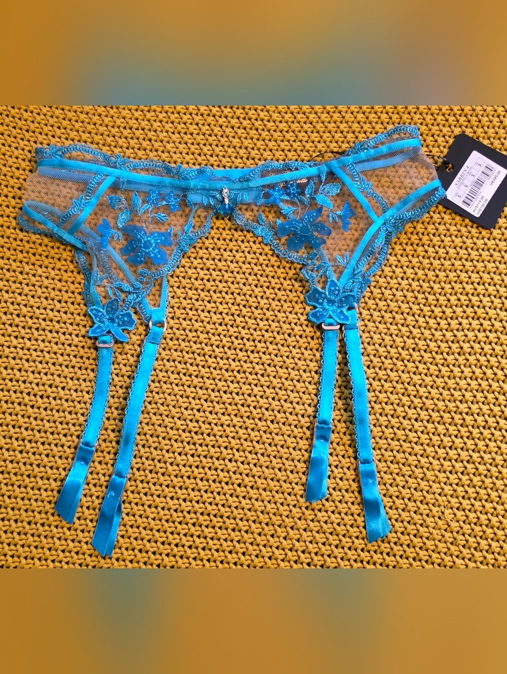 Honey Birdette Sabrina Turquoise Suspender, Small